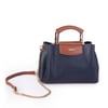 Nas Bag Kadın Şık Zincirli El ve Omuz Çantası Midiboy Lacivert Taba Liza  27x 19 cm 