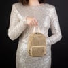 Nas Bag Kadın Sırt Çantası Gold Diamond Altın Taşlı Mini Çanta