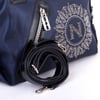 Nas Bag Kadın Taşlı Fermuarlı Şık Omuz Çantası ve Ayarlanabilir Askılı Lacivert  Simli(33x30x12 cm)