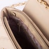 Nas Bag Kadın Taşlı Zincirli Şık Kapitone Çapraz Çanta Kum  ( 21x12 cm )
