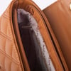 Nas Bag Kadın Taşlı Zincirli Şık Kapitone Çapraz Çanta Taba  ( 21x12 cm )