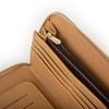 Nas Bag Kadın Tek Fermuarlı Büyük Boy Cüzdan Vişne Camel Gofraj