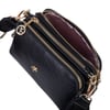Nas Bag Mini Boy Kadın 3 Gözlü Çapraz Çanta (en 18 cm ;boy 11 cm ) Siyah Victoria