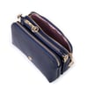Nas Bag Mini Boy Kadın 3 Gözlü Çapraz Çanta (en 18 cm ;boy 11 cm ) Lacivert Victoria