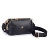 Nas Bag Mini Boy Kadın 3 Gözlü Çapraz Çanta (en 18 cm ;boy 11 cm ) Siyah Victoria