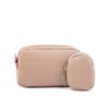 Nas Bag Mini Kadın Çapraz Mini Cüzdanlı At Amblemli Vizon  Taba Gofraj  (eni :20 cm ; boy 14 cm)