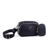 Nas Bag Mini Kadın Çapraz Mini Cüzdanlı At Amblemli Siyah Gofraj (eni :20 cm ; boy 14 cm)