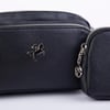 Nas Bag Mini Kadın Çapraz Mini Cüzdanlı At Amblemli Siyah Mercan(eni :20 cm ; boy 14 cm)
