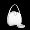 Nas Bag Mini Kadın El ve Çapraz Çanta Beyaz Krşk Rugan (17x17 cm)