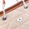 Nas Bag Mini Kadın Zincirli Kapitone El ve Çapraz Çanta 1305 Kum Taba Dona (19x19) 