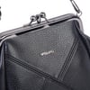 Nas Bag Mini Vintage Burslu Klipsli Kadın Omuz ve Çapraz Çanta Siyah Lopez  ( 20x17 cm)