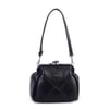 Nas Bag Mini Vintage Burslu Klipsli Kadın Omuz ve Çapraz Çanta Siyah Victoria ( 20x17 cm)