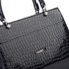 Nas Bag Orjinal Kadın El ve Omuz Çantası Klasik Şık Siyah Kroko (En :30 cm Boy:26cm)