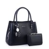 Nas Bag Premium 2li set Çanta El Omuz ve Çapraz Çanta Cüzdan Siyah