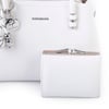 Nas Bag Premium 2li set Çanta El Omuz ve Çapraz Çanta Cüzdan Beyaz