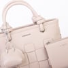 Nas Bag Premium Şık Kadın 2 li Set ve Charmlı ve Cüzdanlı  El ve Çapraz Çanta Kum