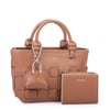 Nas Bag Premium Şık Kadın 2 li Set ve Charmlı ve Cüzdanlı  El ve Çapraz Çanta Taba