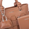 Nas Bag Premium Şık Kadın 2 li Set ve Charmlı ve Cüzdanlı  El ve Çapraz Çanta Taba