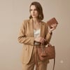 Nas Bag Premium Şık Örgü Detaylı Kadın 2 li Set ve Charmlı ve Cüzdanlı  El ve Çapraz Çanta Taba