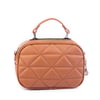 Nas Bag Zincirli Kapitone Çift Gözlü El ve Çapraz Çanta Taba Dona ( 21x16 cm )