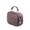 Nas Bag Zincirli Kapitone Çift Gözlü El ve Çapraz Çanta Kahve Dona ( 21x16 cm )