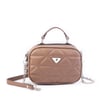 Nas Bag Zincirli Kapitone Çift Gözlü El ve Çapraz Çanta Vizon Dona ( 21x16 cm )
