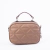 Nas Bag Zincirli Kapitone Çift Gözlü El ve Çapraz Çanta Vizon Dona ( 21x16 cm )
