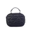 Nas Bag Zincirli Kapitone Çift Gözlü El ve Çapraz Çanta Siyah   Dona ( 21x16 cm )