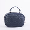 Nas Bag Zincirli Kapitone Çift Gözlü El ve Çapraz Çanta Lacivert  Dona ( 21x16 cm )