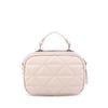 Nas Bag Zincirli Kapitone Çift Gözlü El ve Çapraz Çanta Kum  Dona ( 21x16 cm )