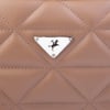 Nas Bag Zincirli Kapitone Çift Gözlü El ve Çapraz Çanta Vizon Dona ( 21x16 cm )