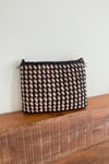 Black and Beige Elegant Checker Clutch