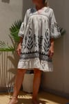 Black Spike A-Line Natural Design Midi Dress