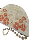 Bronze Flowers Embellished Handmade Clutch