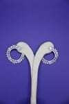 Circle of Bright Flowers Sterling Silver Hoop Earrings 