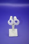 Crescend Clear Baguette Sterling  Silver Earrings