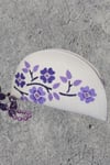 Dreamy Purple Flowers Handpainted Clutch