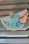 Elegant Peacock Feather Clutch Bag