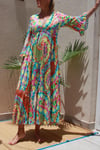 Floral Design Crepe Maxi Dress