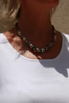 Gratitude Necklace Handmade Tulsi and Clay Bead