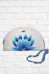 Hand Painted Blue Lotus on The Clutch