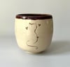 Handmade Ceramic Purple Cat Thumbler 