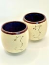 Handmade Ceramic Purple Cat Thumbler 