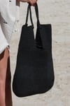 Handwoven Chic Black Natural Tote Bag