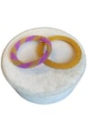Knitted Handmade Bracelet, Set of 2 Gold  & Purple Helix 