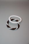 Knitted Handmade Bracelet, Set of 2  White & Brown 