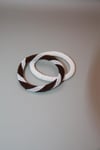 Knitted Handmade Bracelet, Set of 2  White & Brown 