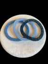 Knitted Handmade Bracelet, Set of 3  Tones of Blue 