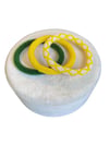 Knitted Handmade Bracelet, Set of 3  Yellow & Dark Green Diamond
