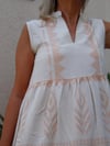 Mandarin Collar, Sleeveless Summer Dress